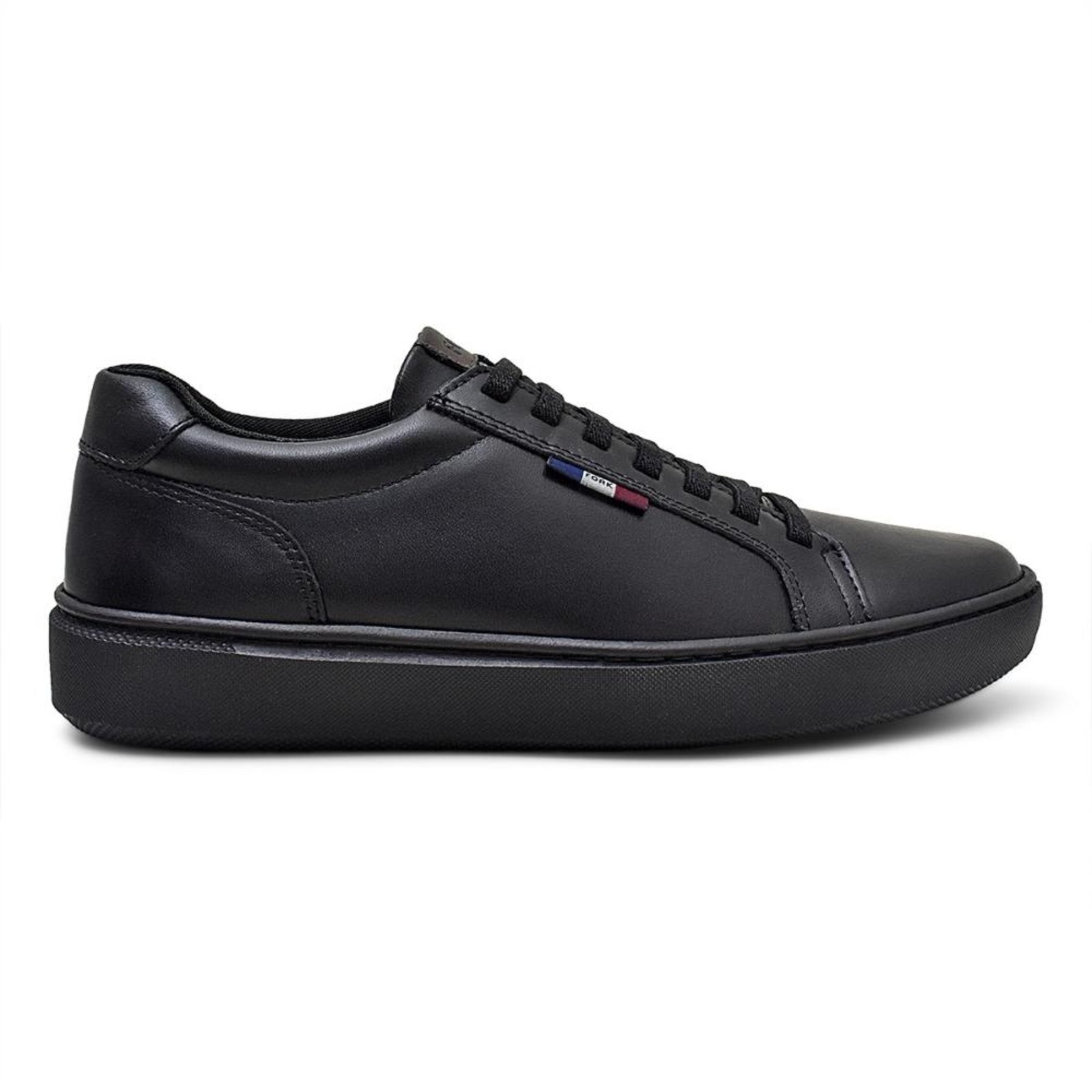 Tênis New Black Masculino Couro Cadarço Casual Preto 37 Preto