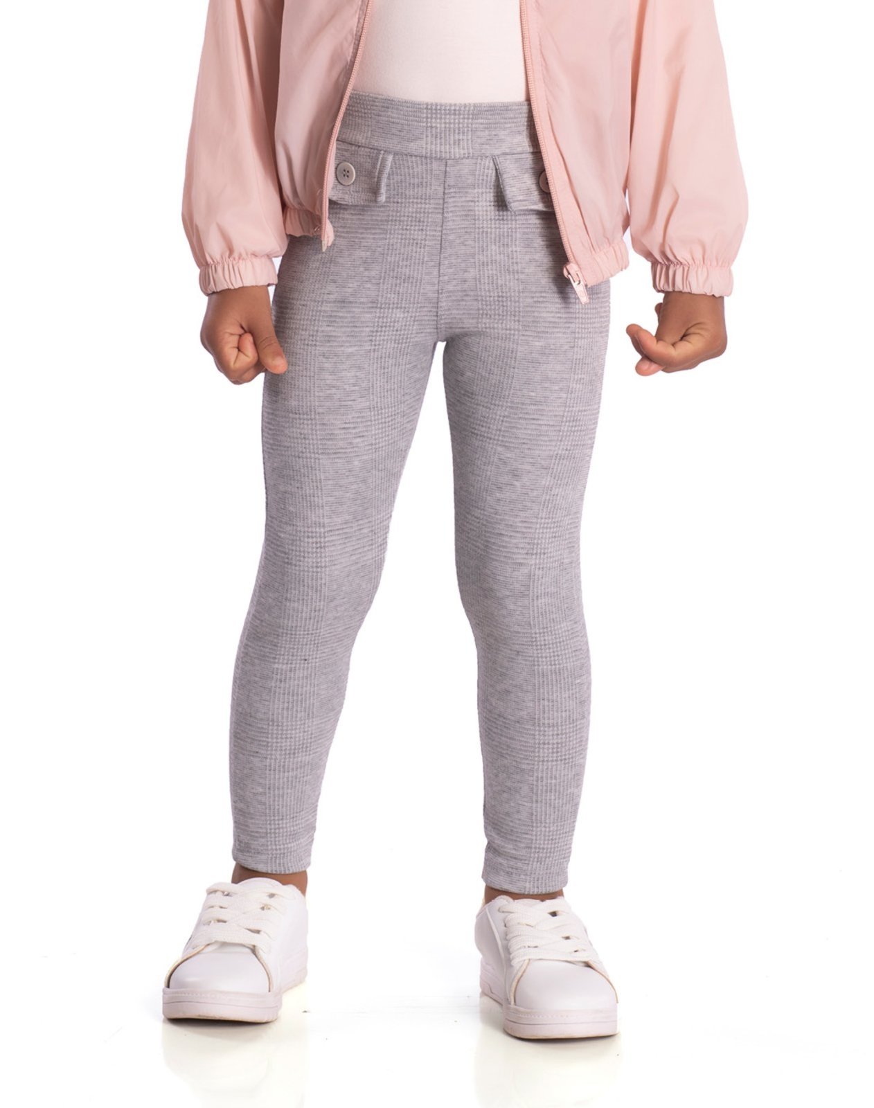 Infantil - Calça montaria em malha xadrez jacquard