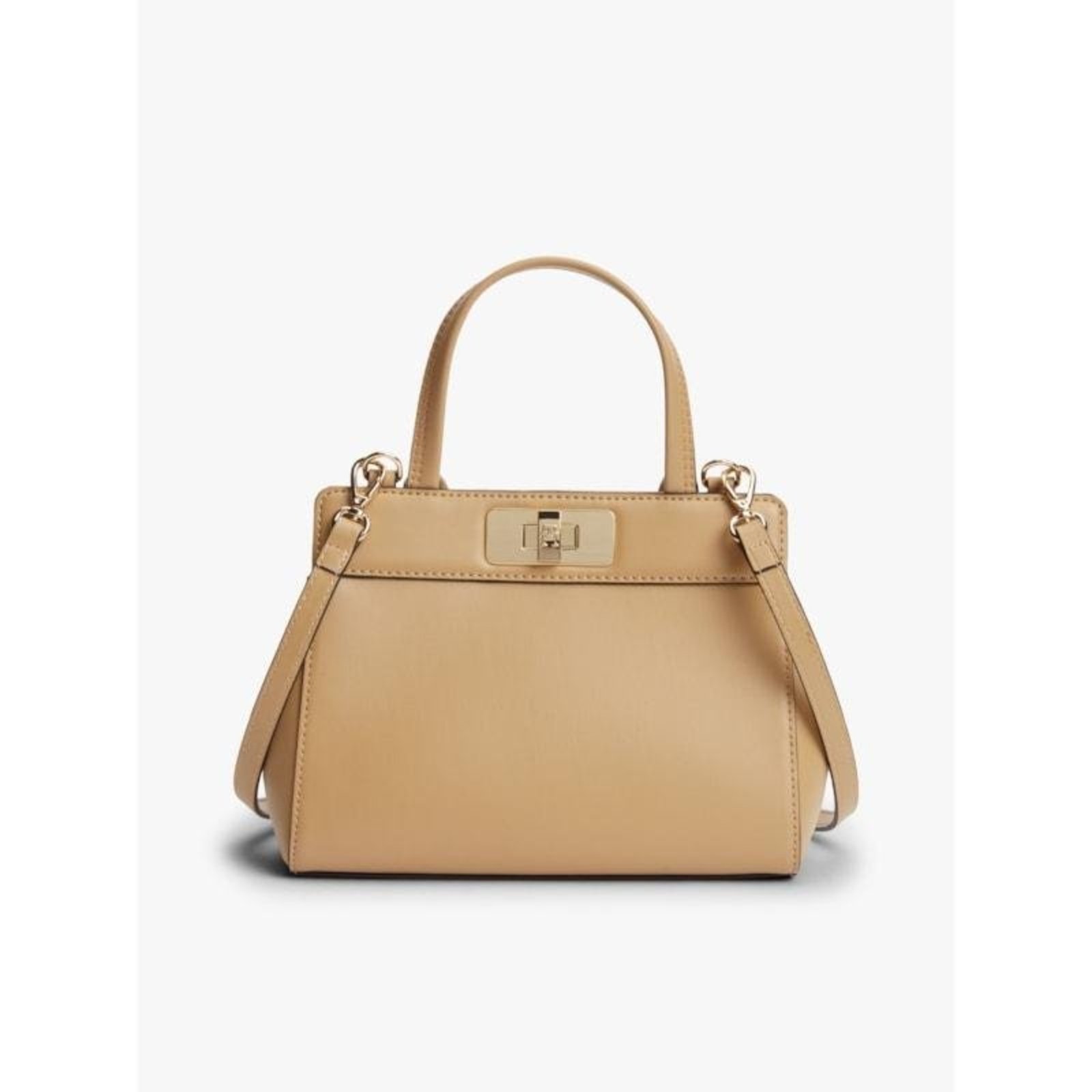 Bolsa Modern com Acabamento Acetinado e Alça de Mão e Transversal Removível Marrom