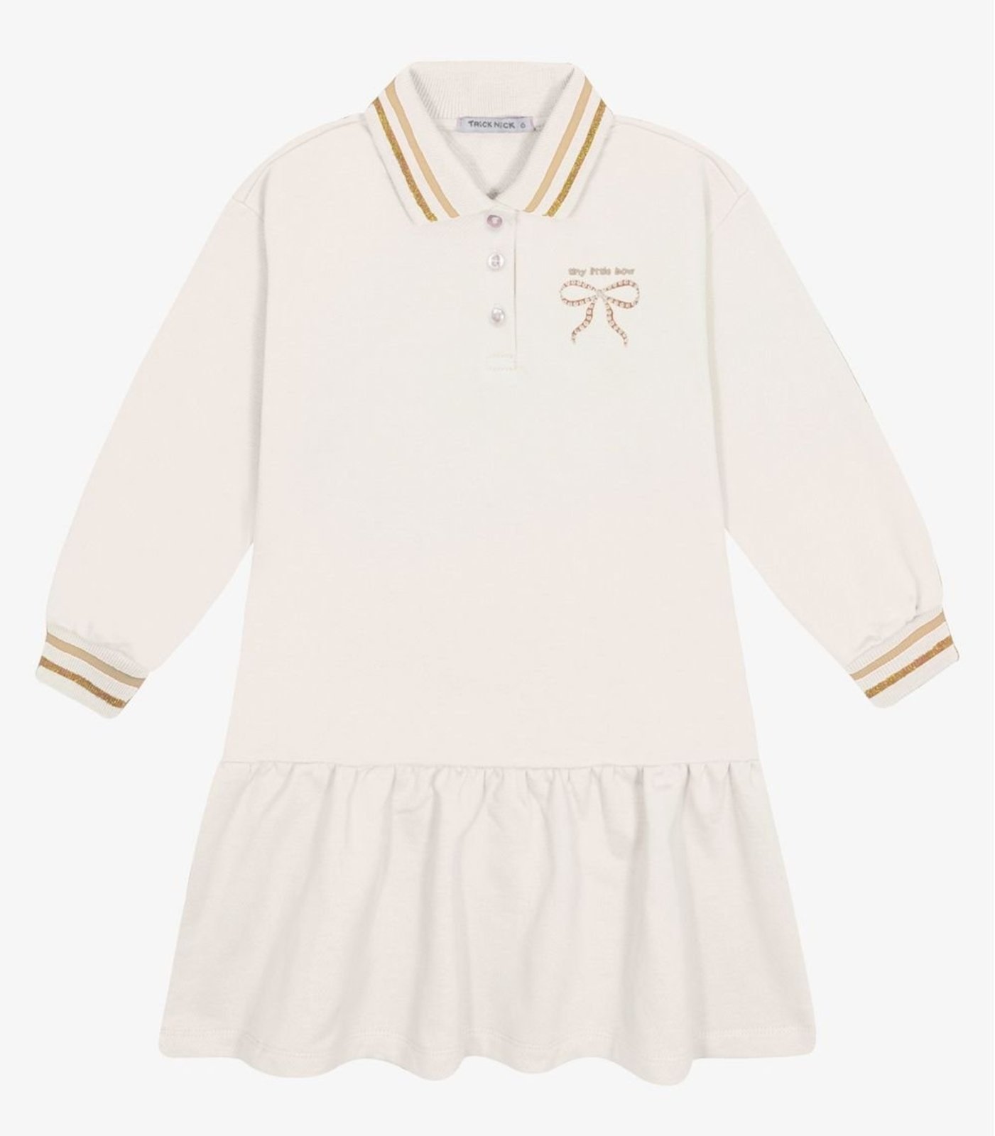 Infantil - Vestido Manga Longa Trick Nick Bege