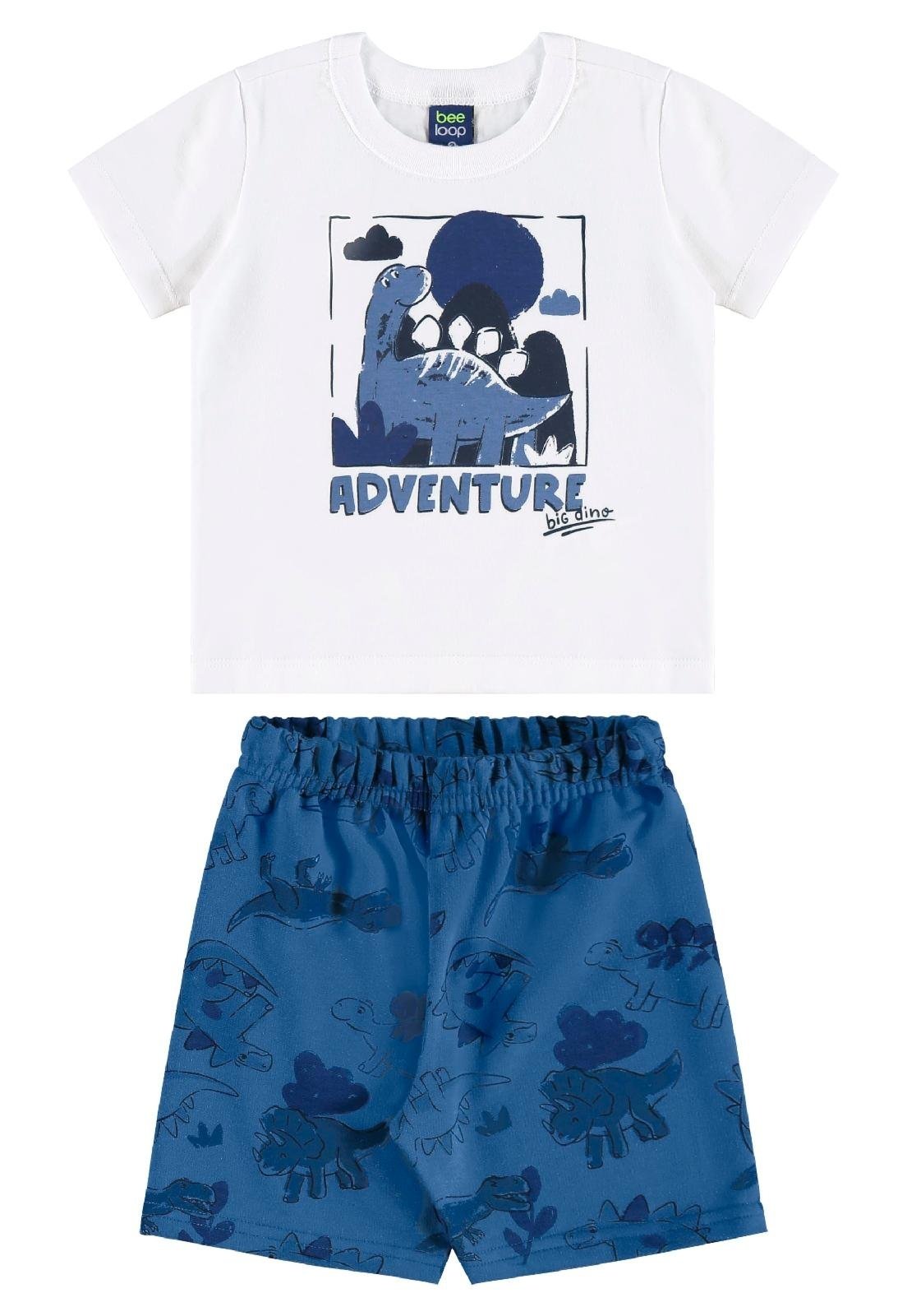 Infantil - Conjunto Dino Adventure Bee Loop Branco