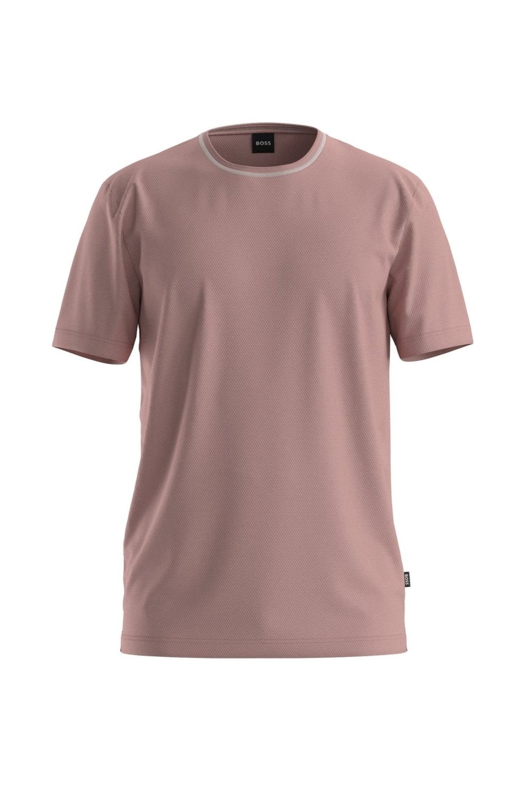 Camiseta De Mistura De Algodão Com Estrutura De Jacquard