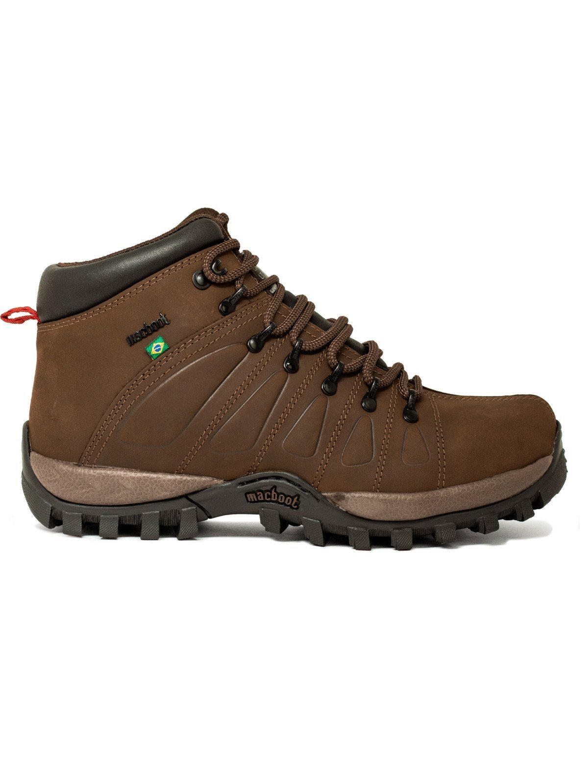 Bota de Segurança Masculino Macboot Uirapuru Cano Médio Com CA Couro EPI Marrom Brown