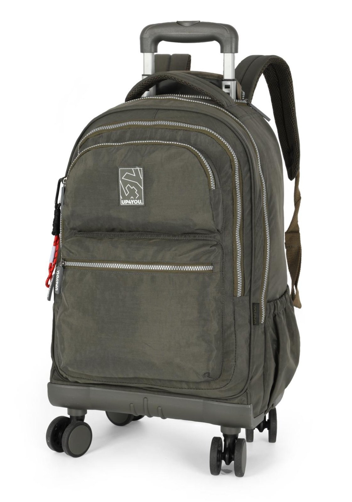 Vista 2 Infantil - Mochila de Rodinhas 360 Grande Juvenil 4Y Crinkle de Costas Notebook Up4you verde Up4you verde