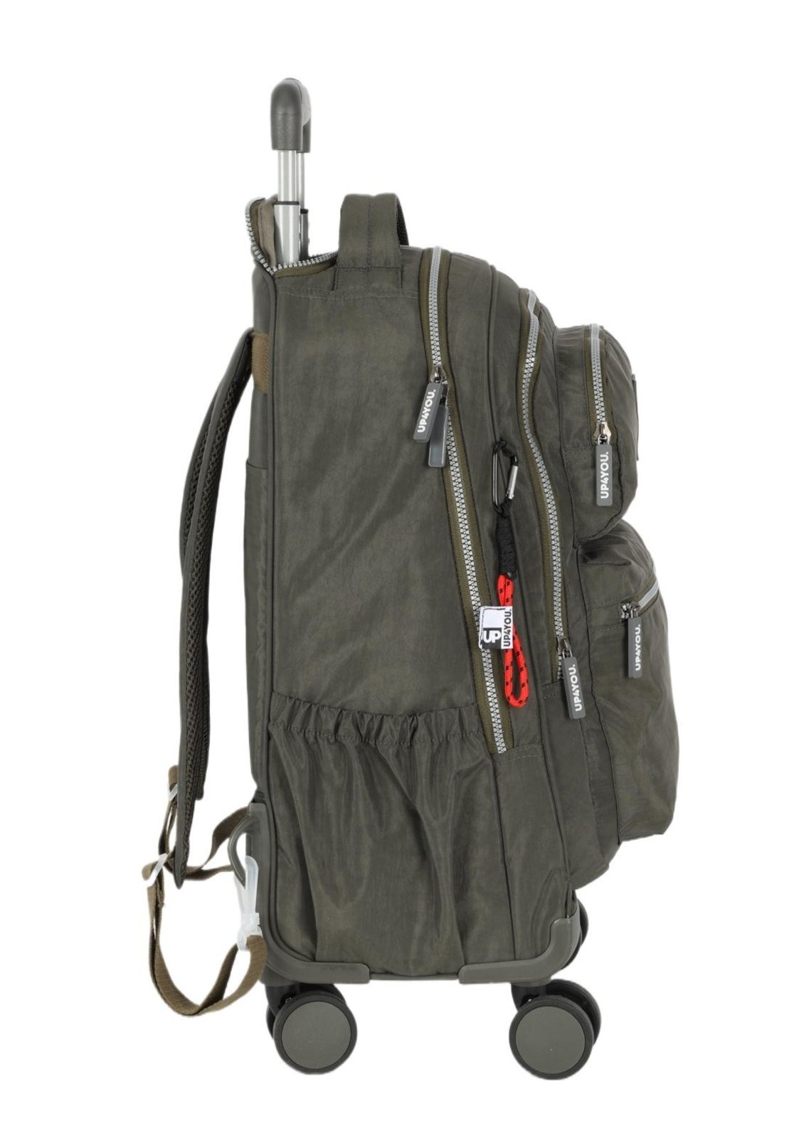 Vista 3 Infantil - Mochila de Rodinhas 360 Grande Juvenil 4Y Crinkle de Costas Notebook Up4you verde Up4you verde