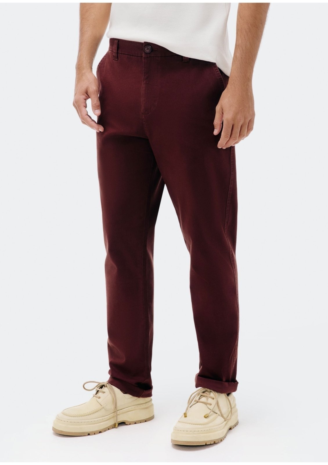 Vista 3 Calça Básica Masculina Chino Slim Em Sarja Com Elastano Hering azul Hering azul