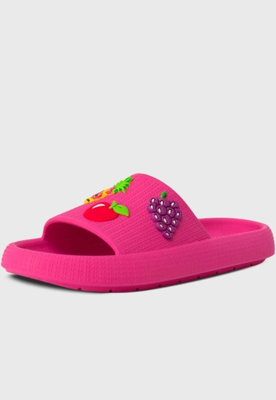 Infantil - Chinelo Nuvem Popidi Menina Frutas Pink