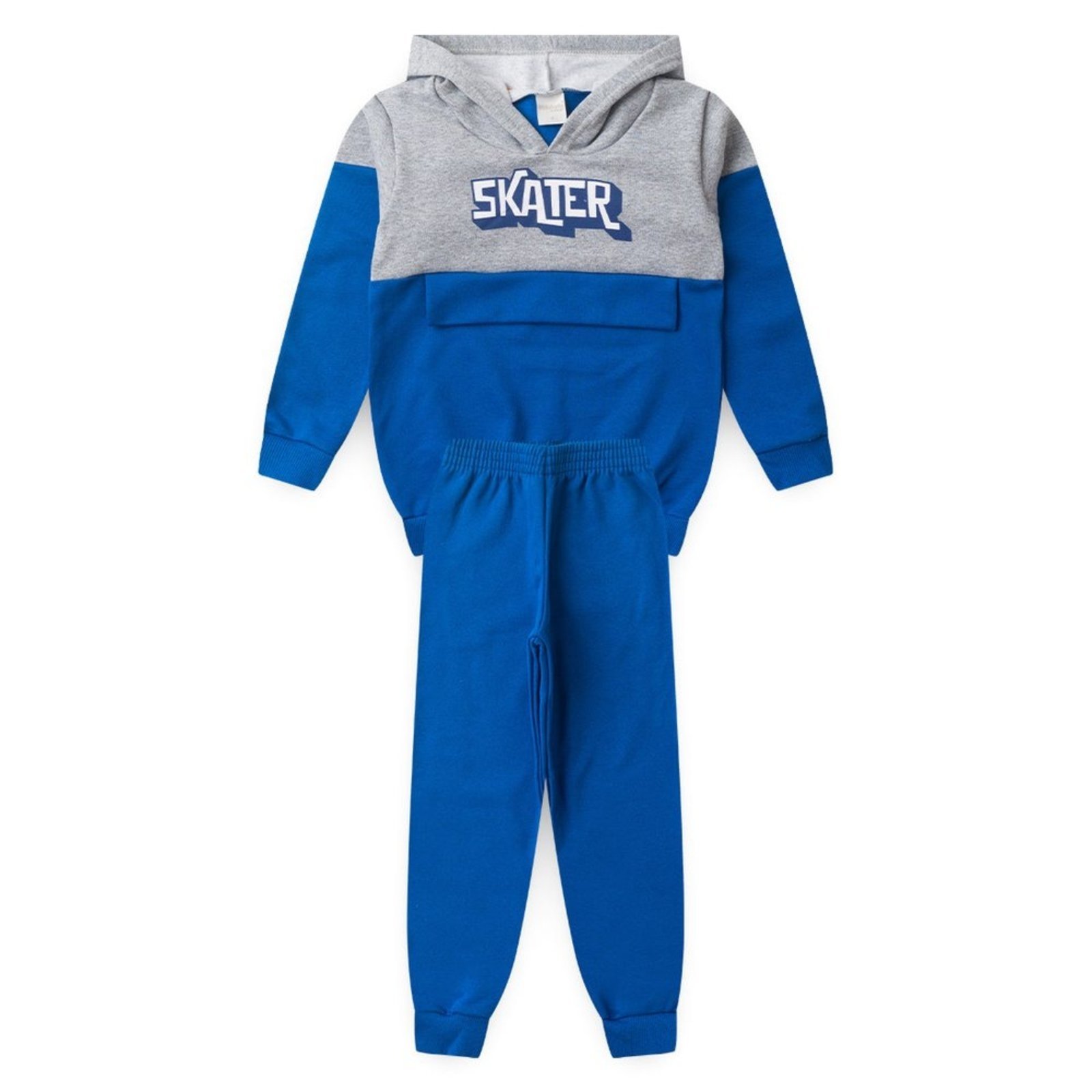 Vista 3 Infantil - Conjunto Inverno Menino Royal Blusão com Capuz e Calça em Moletom Skater Molekada azul royal Molekada azul royal
