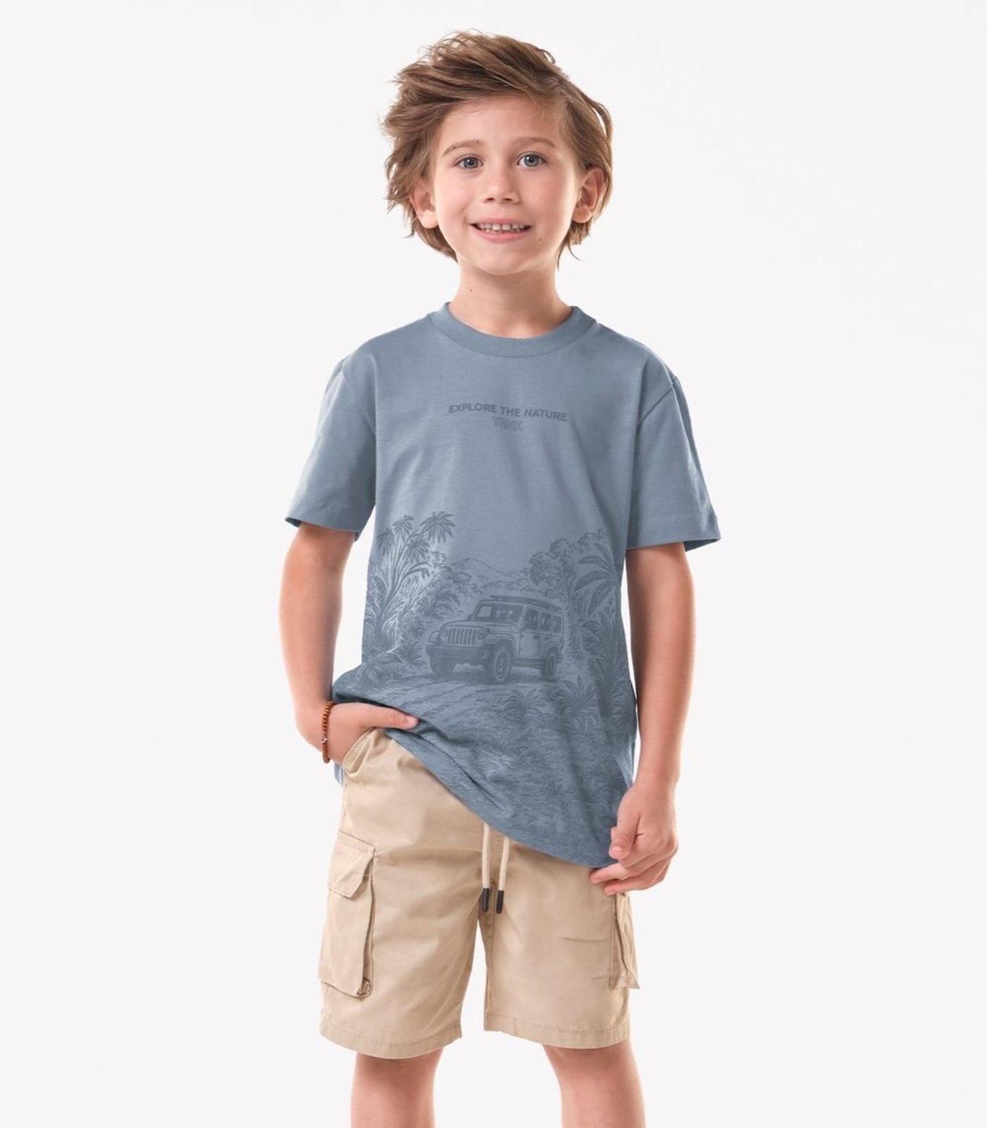 Infantil - Conjunto Camiseta Com Bermuda Trick Nick Azul