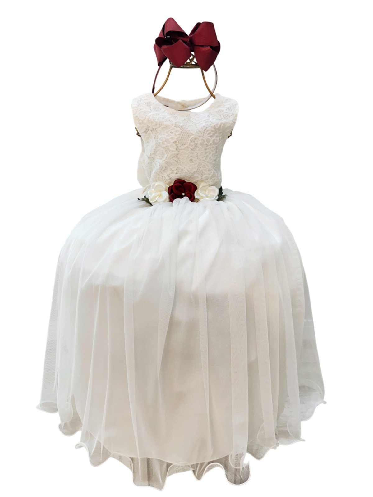 Infantil - Vestido Festa Longo Branco Off White Marfim Creme Dama Daminha Casamento Formatura Social Menina Juvenil Juvenil Princesa Rodado Aniversário Luxo