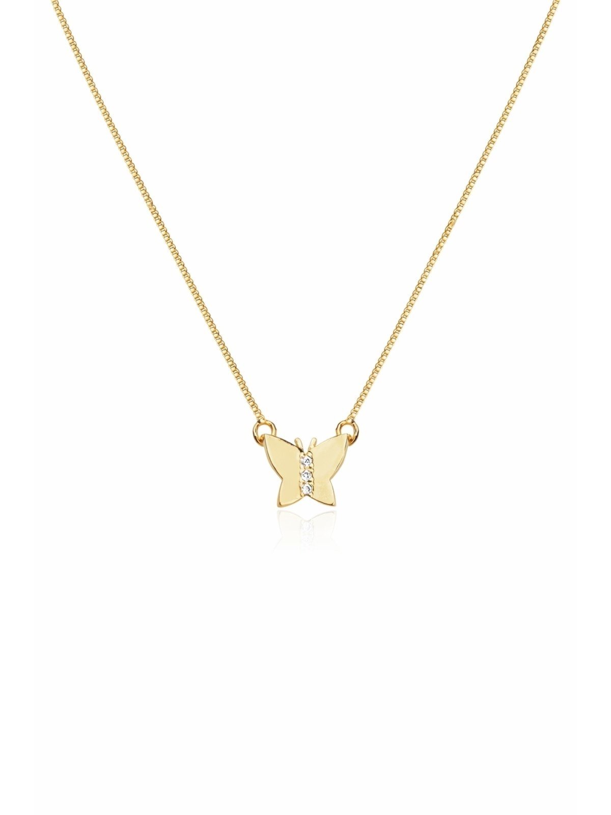 Vista 2 Gargantilha Banhada a Ouro 18k Borboleta Alexandra Michelassi Semijoias dourado