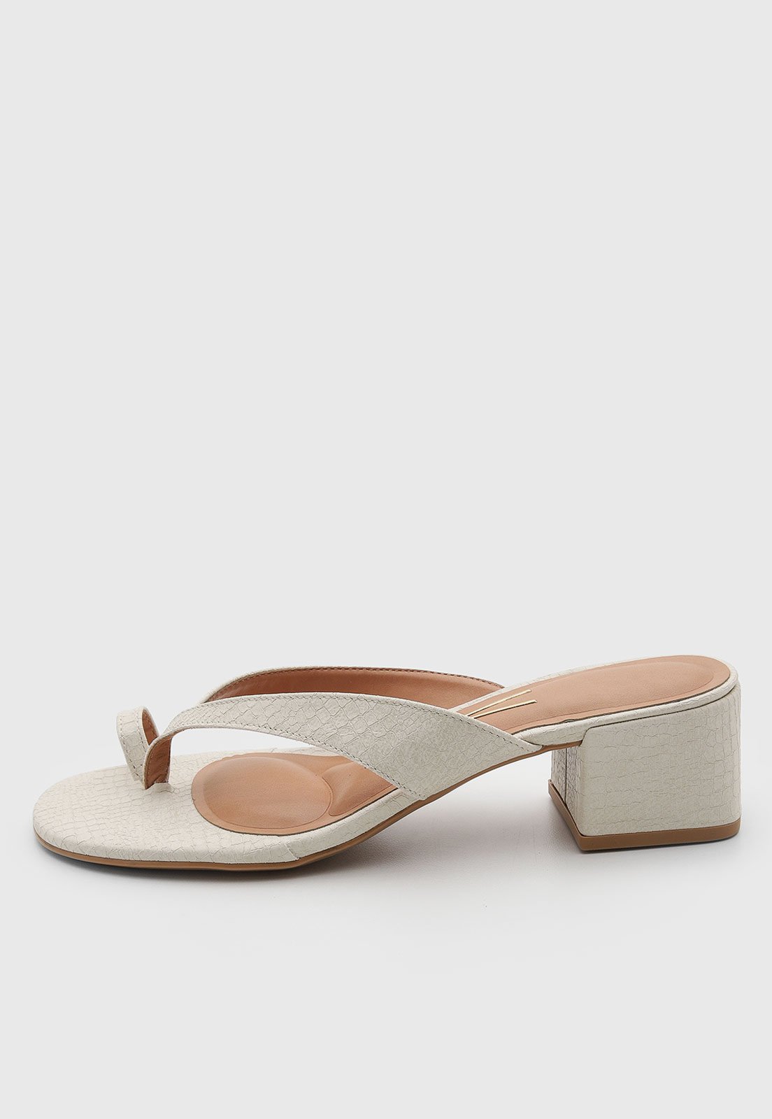 Sandália Feminina Vizzano Salto Bloco Tiras Cruzadas Off-White