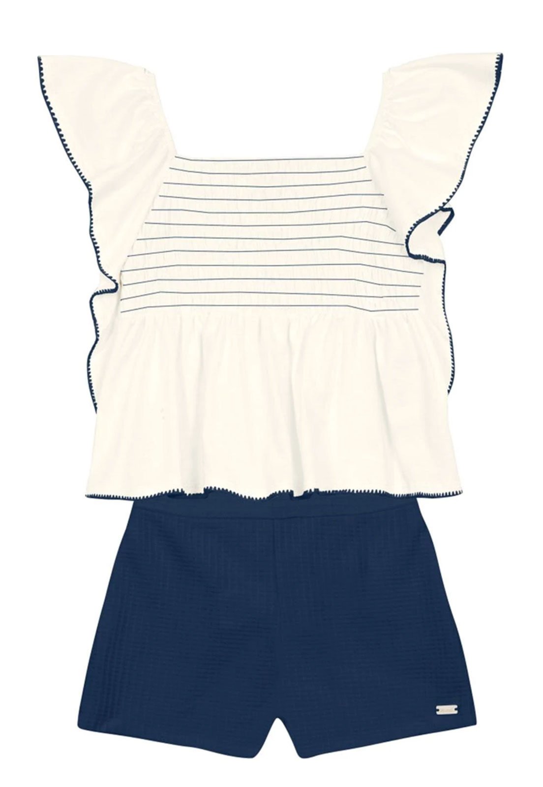 Infantil - Conjunto Brandili Mundi Blusa e Shorts Azul Marinho