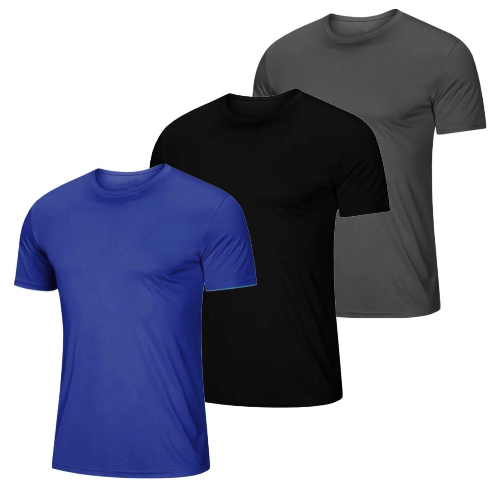 Kit 3 Camiseta Masculina Esportiva Dry Camisa Gola Redonda Lisa