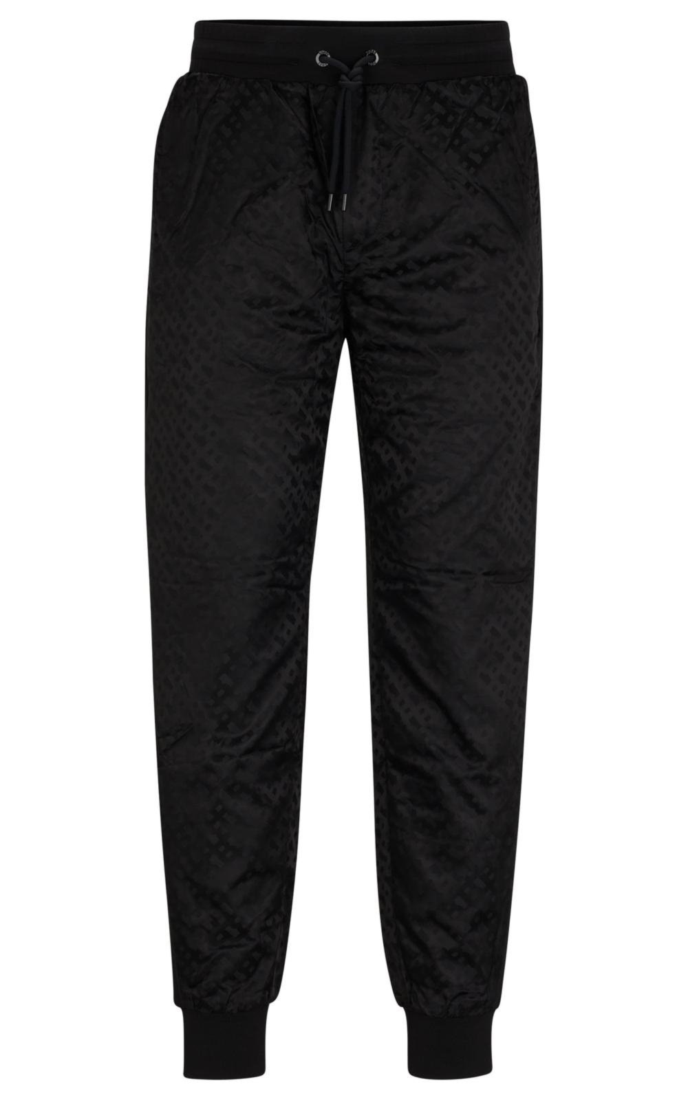 Calça De Moletom Em Mistura De Algodão Com Monogramas E Listras.