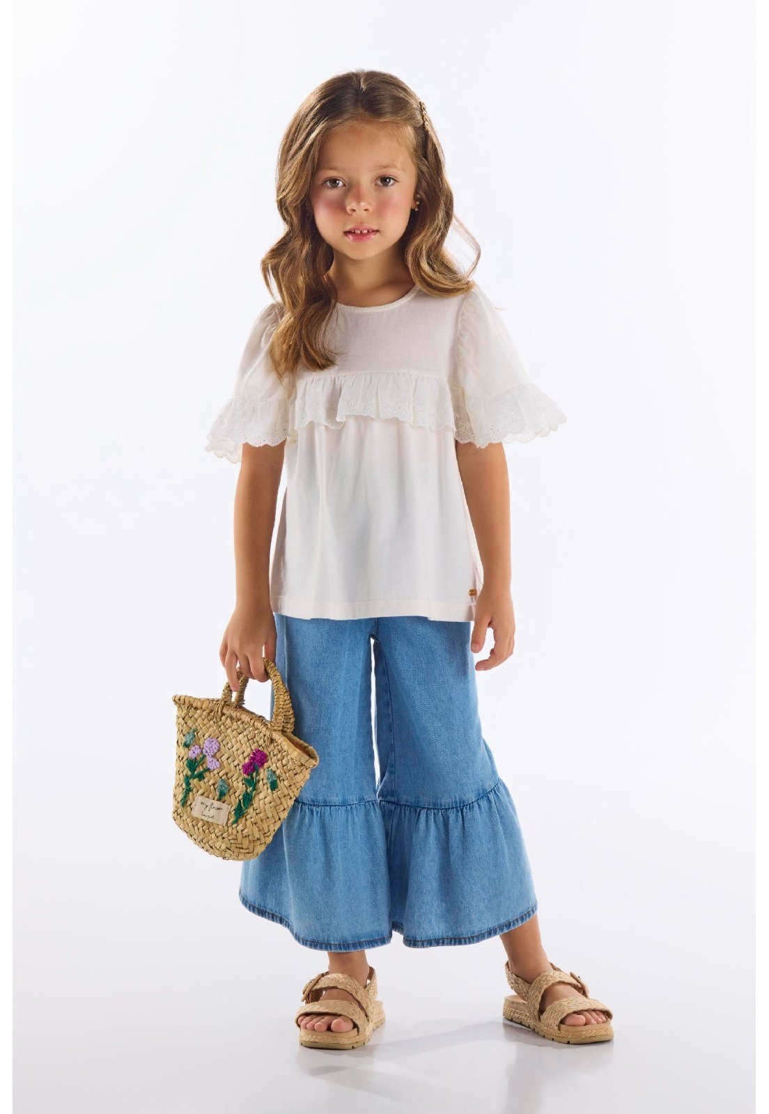 Infantil – Bata em Algodão com Renda Up Baby Bege