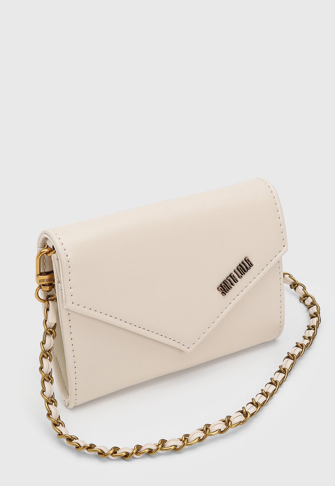 Vista 3 Carteira Feminina Santa Lolla Envelope Off-White off-white white Santa Lolla off-white white