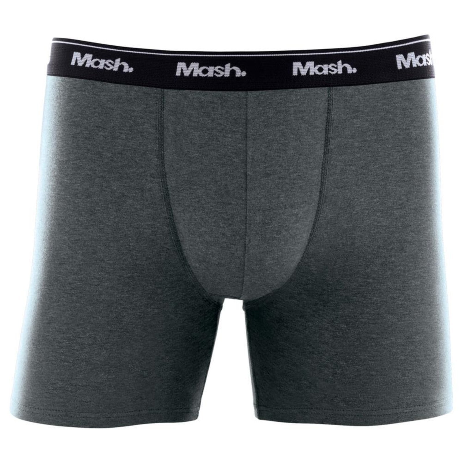Vista 2 Cueca Boxer Longa Mash Masculina Algodão Cotton Elástico Azul jeans escuro Xgg cinza azul MASH cinza azul