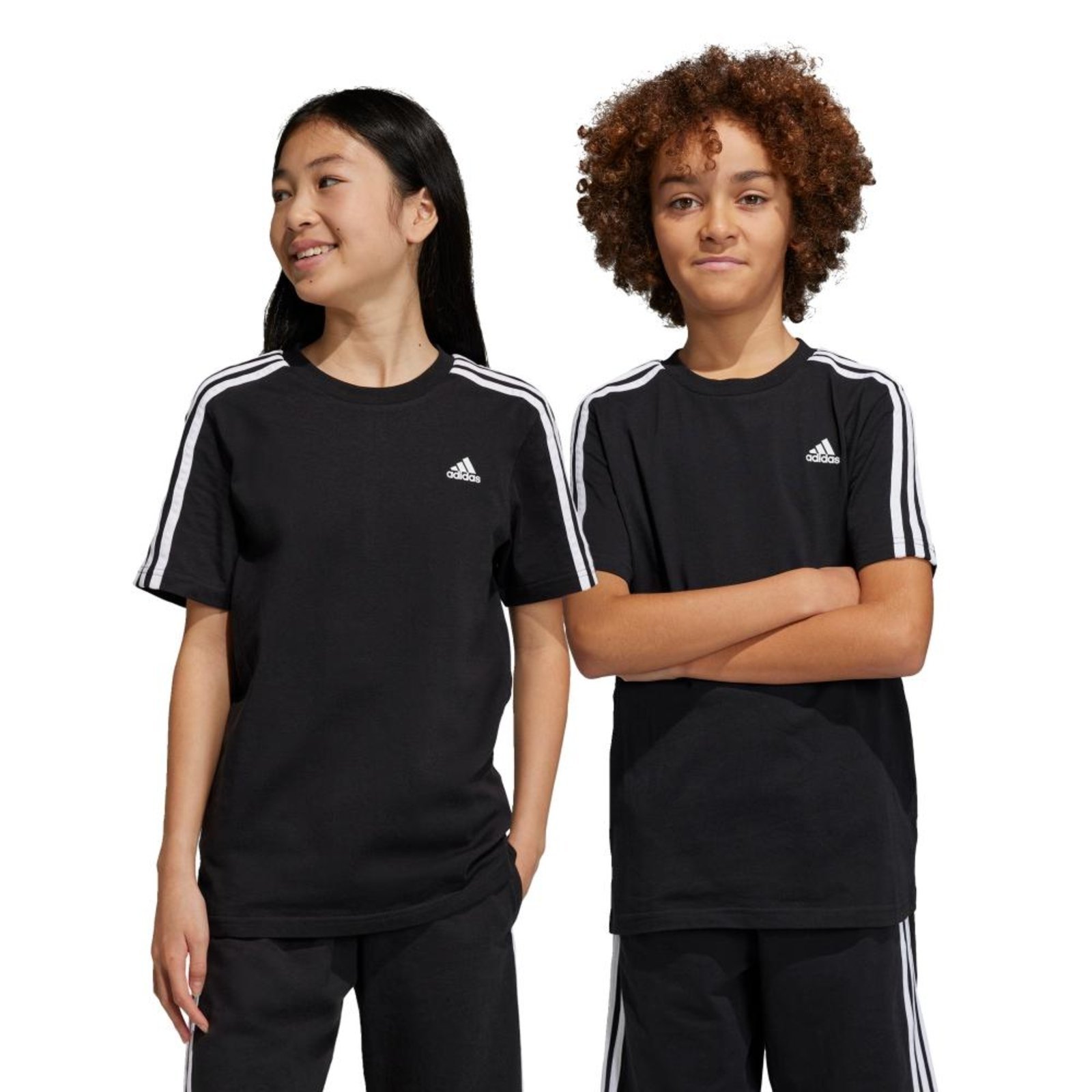 Vista 2 Camiseta Algodão Essentials 3-Stripes adidas Sportswear preto Adidas preto