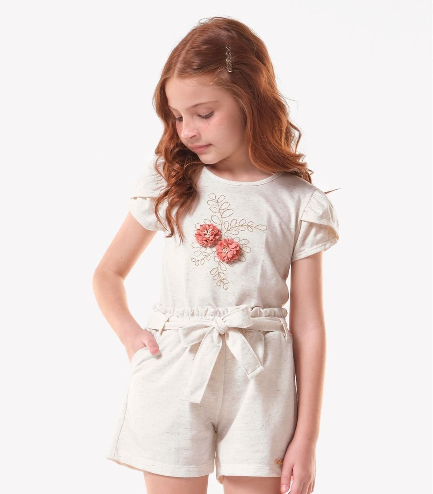 Infantil - Blusa Meia Malha Com Bordado Trick Nick Bege