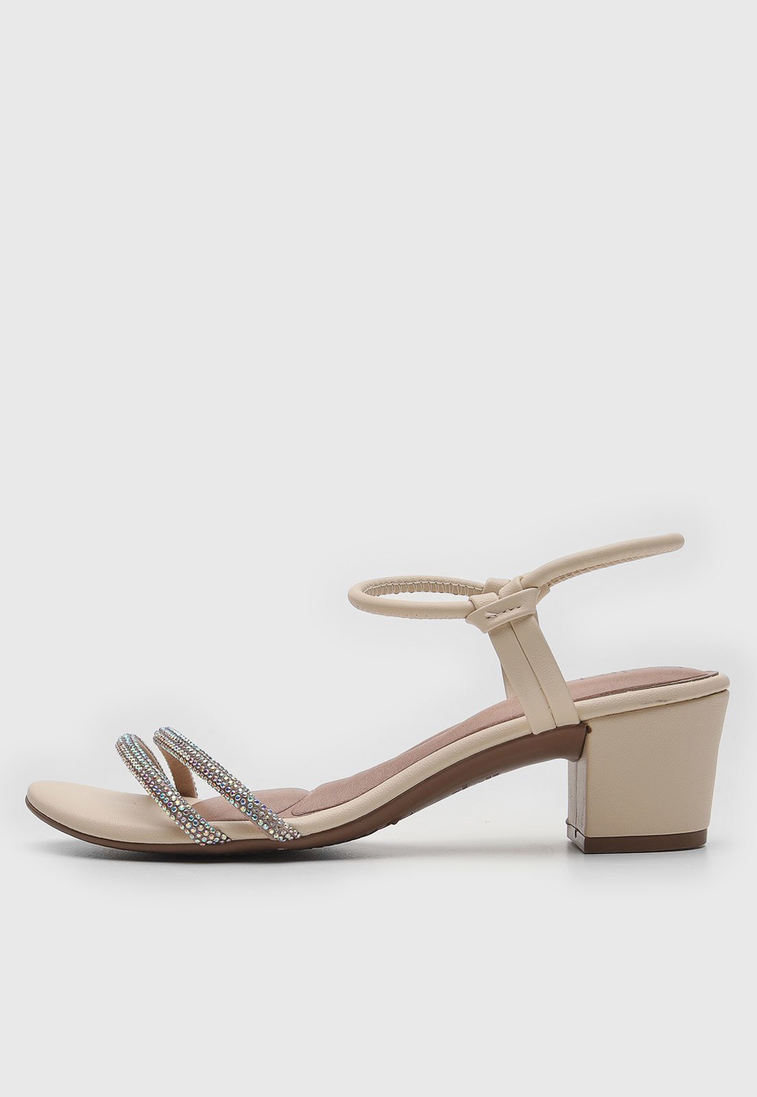 Sandália Beira Rio Tira Hotfix Off-White