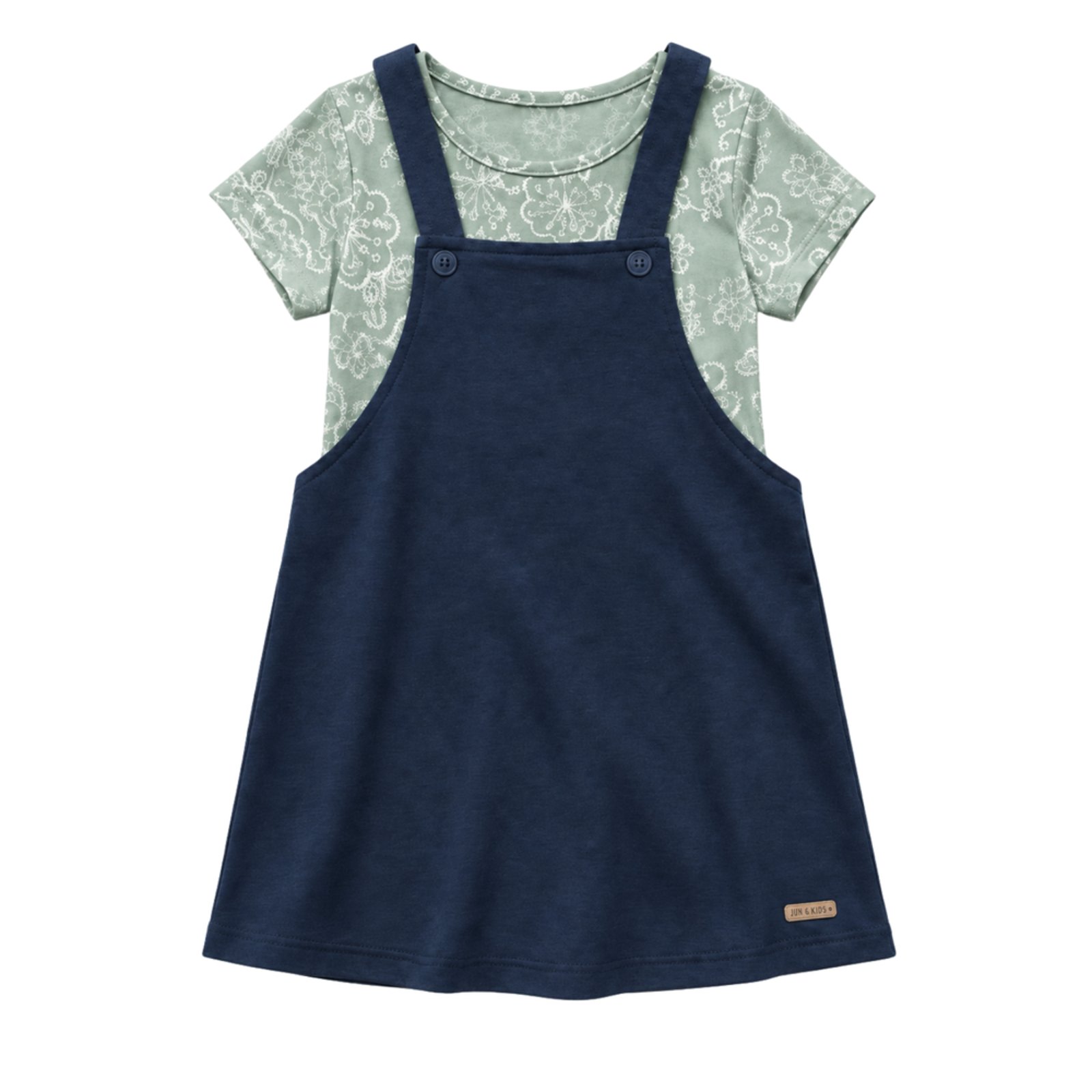 Infantil - Conjunto Menina Blusa Cotton e Salopete Moletinho