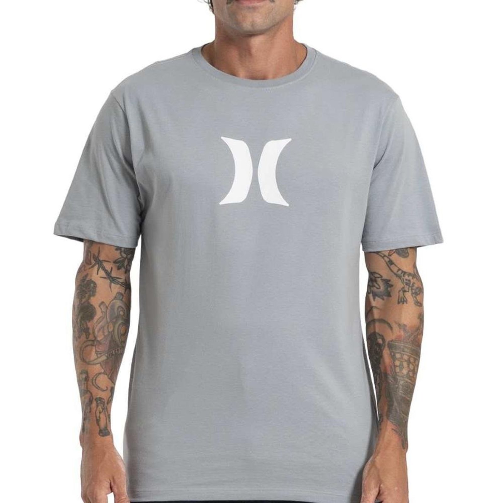 Camiseta Hurley Icon Oversize SM27 Masculina Cinza