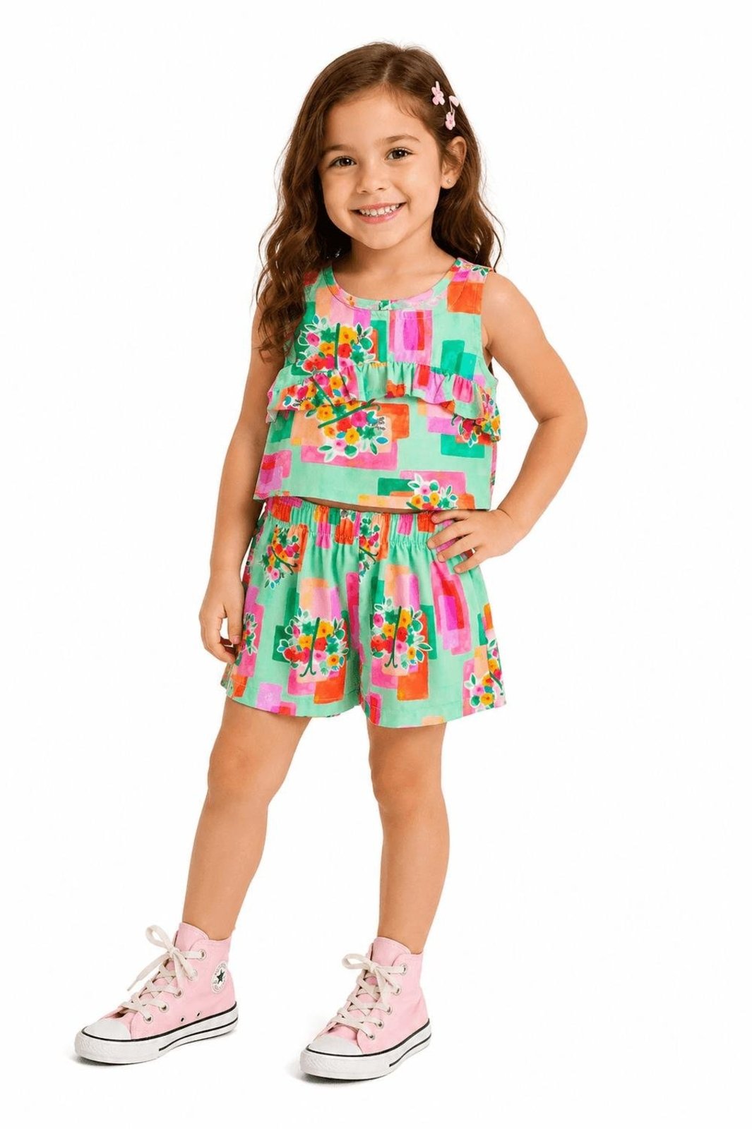 Infantil - Conjunto Menina Borboflores Alphabeto Rosa