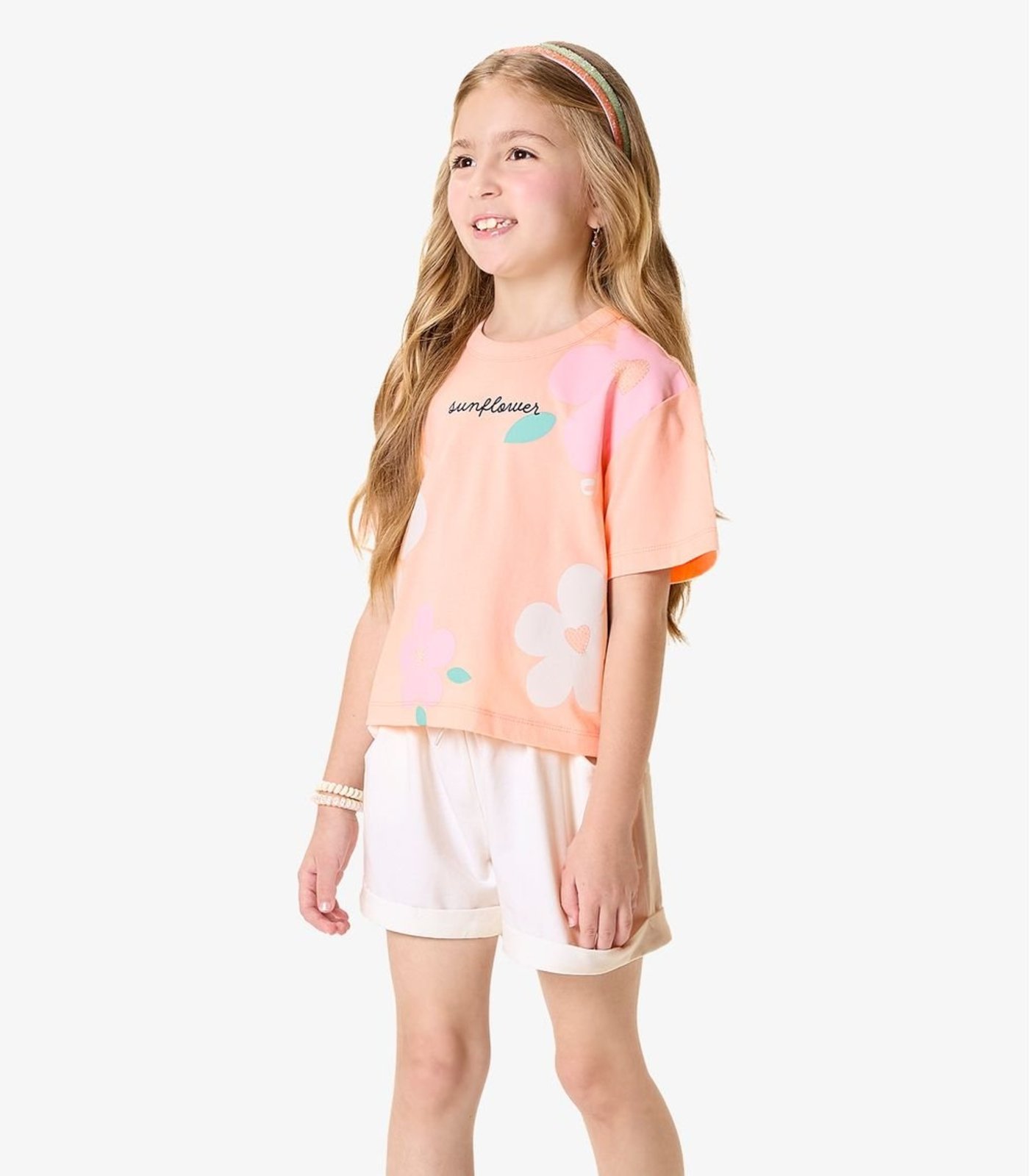 Infantil - Conjunto Blusa Com Shorts Rovi Rosa
