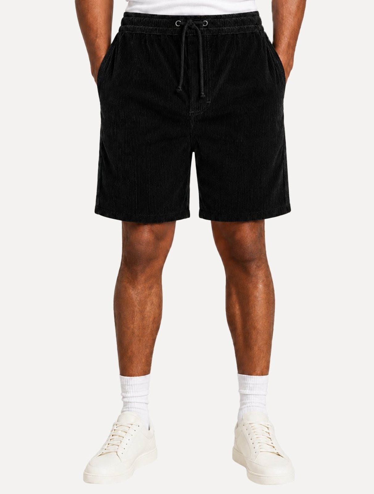 Bermuda Reserva Masculina Elástico Cotelê Preta
