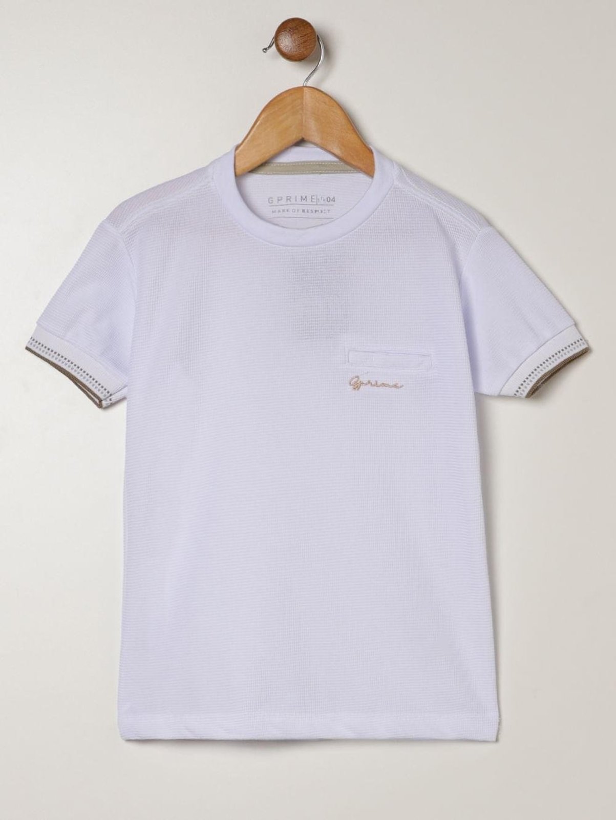 Infantil - Camiseta Malha Manga Curta Para Menino- BRANCO
