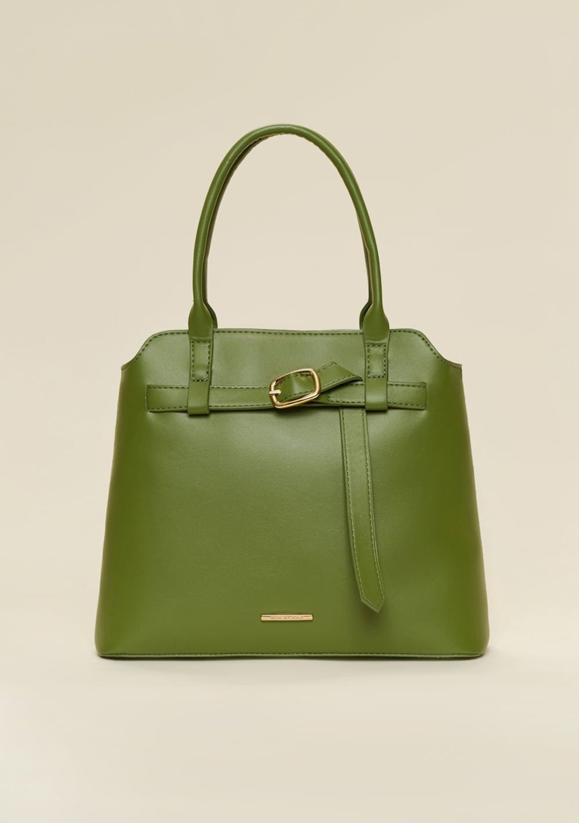 Bolsa Morena Rosa Tote Detalhe Fivela Verde