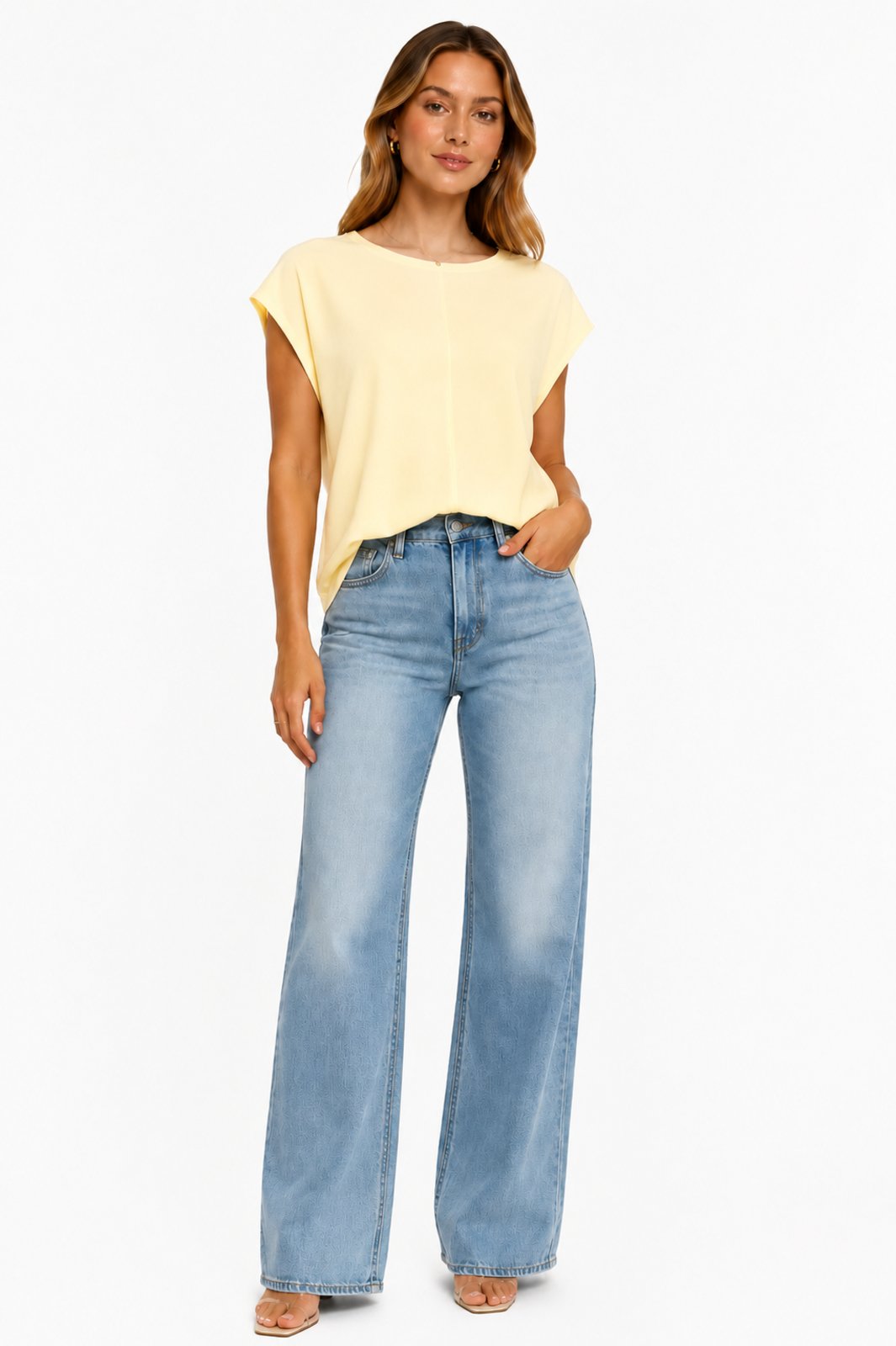 Blusa Tricôt D Bell Outlet Fashion Muscle Tee Amarelo Claro