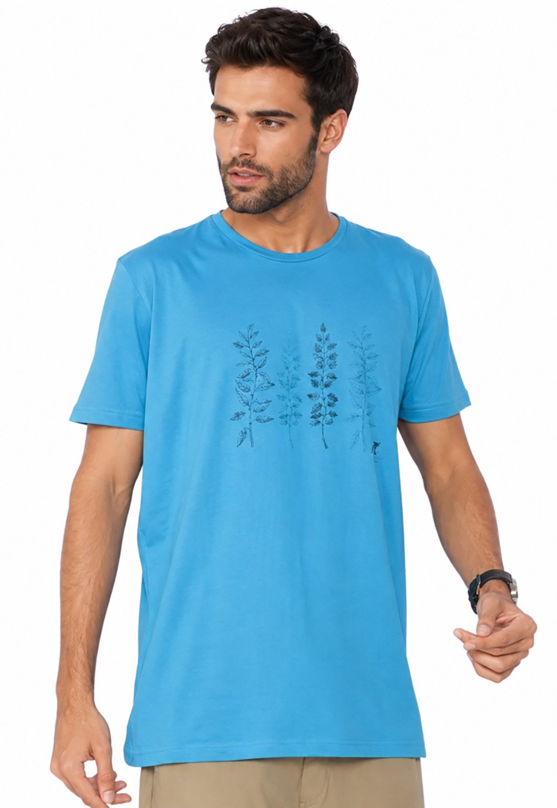 CAMISETA MASC AD ESTAMPADA AZUL MEDIO