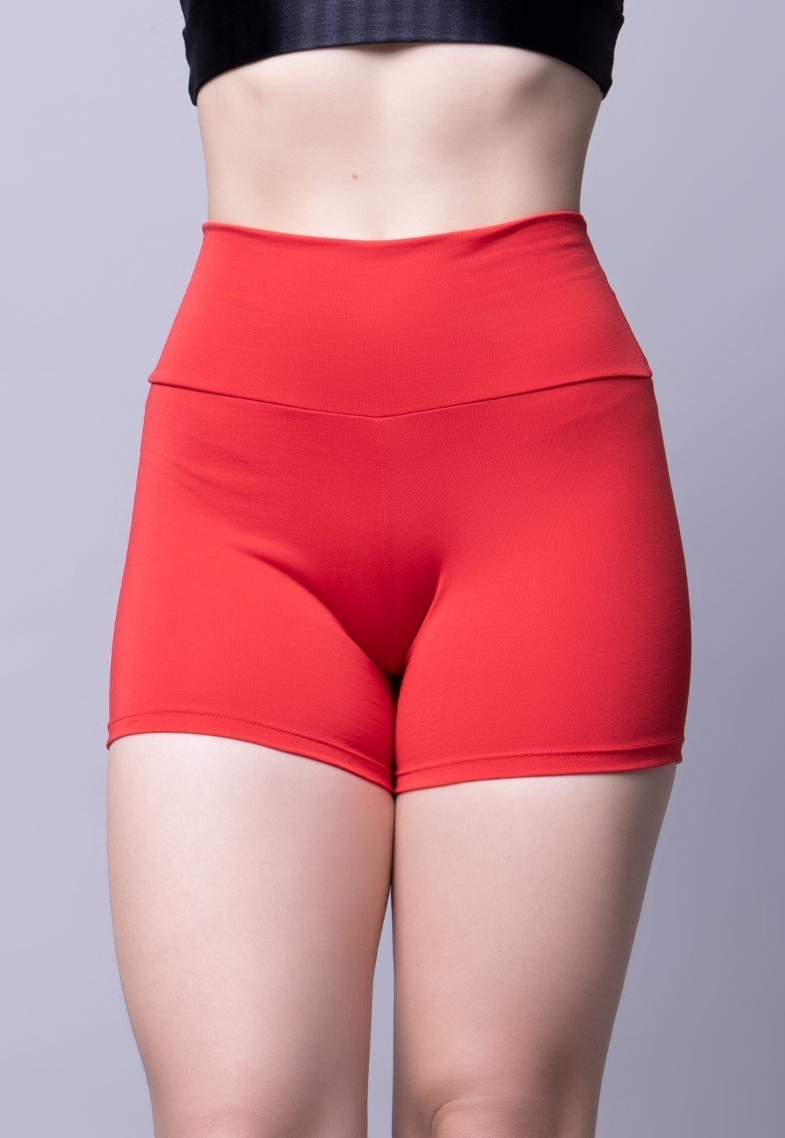 Short Fitness Vekyo Feminino Suplex Liso Academia Vermelho