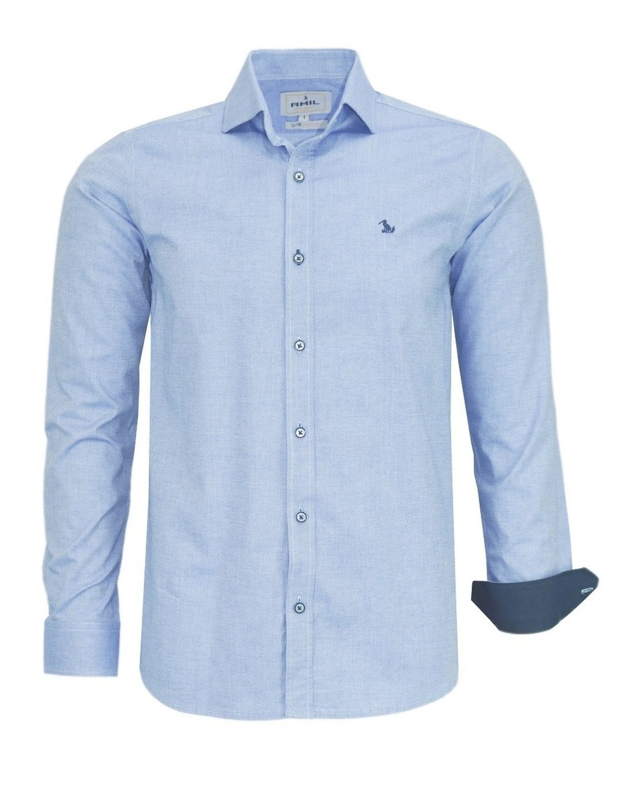 Camisa Social Amil Slim Looney Algodão Fio60 Macia Manga Longa Luxo Bordô