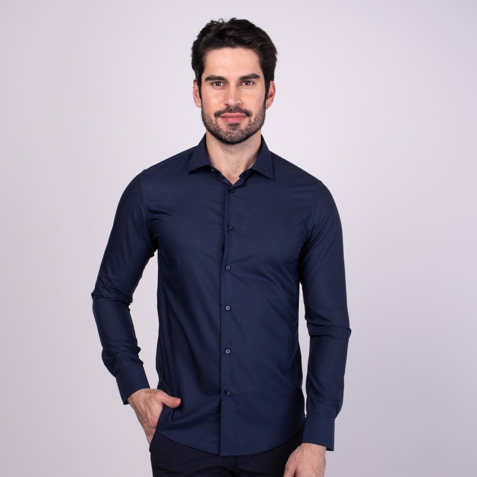 Camisa Versatiold Slim Fit Azul Marinho