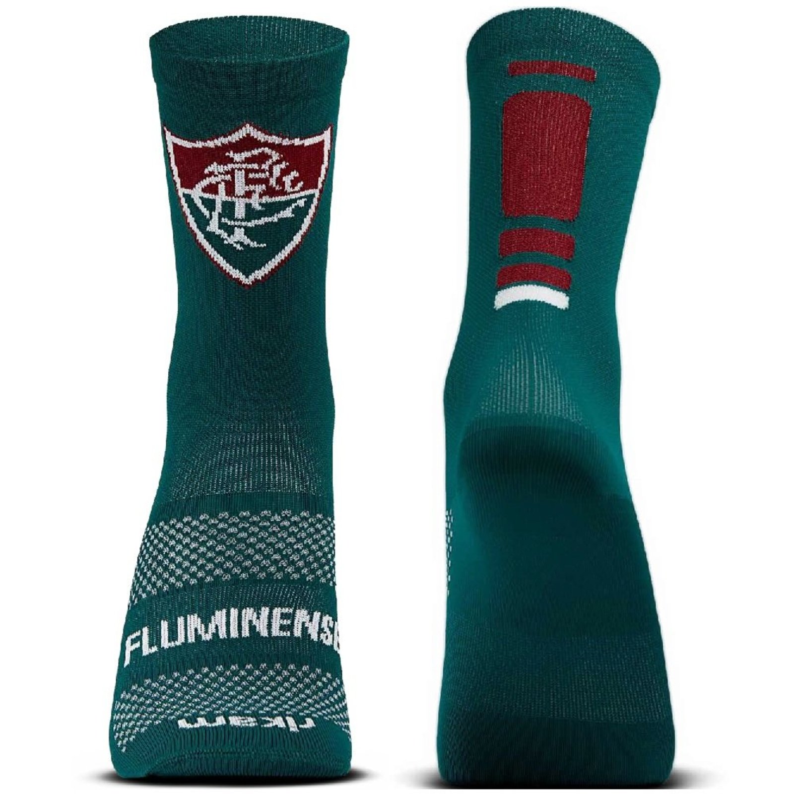 Meia Rikam Performance Feminina Cano Médio Fluminense - Vinho/Verde