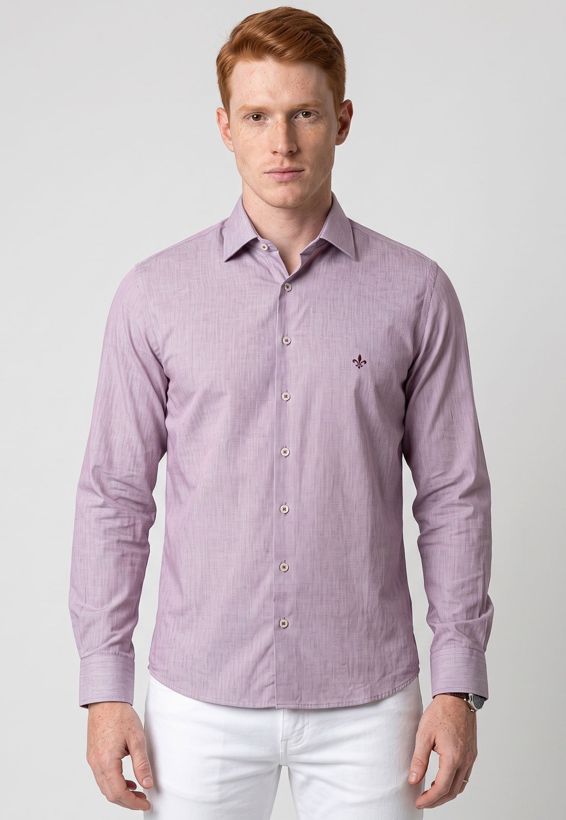 Camisa Masculina Dudalina Listrada Vinho