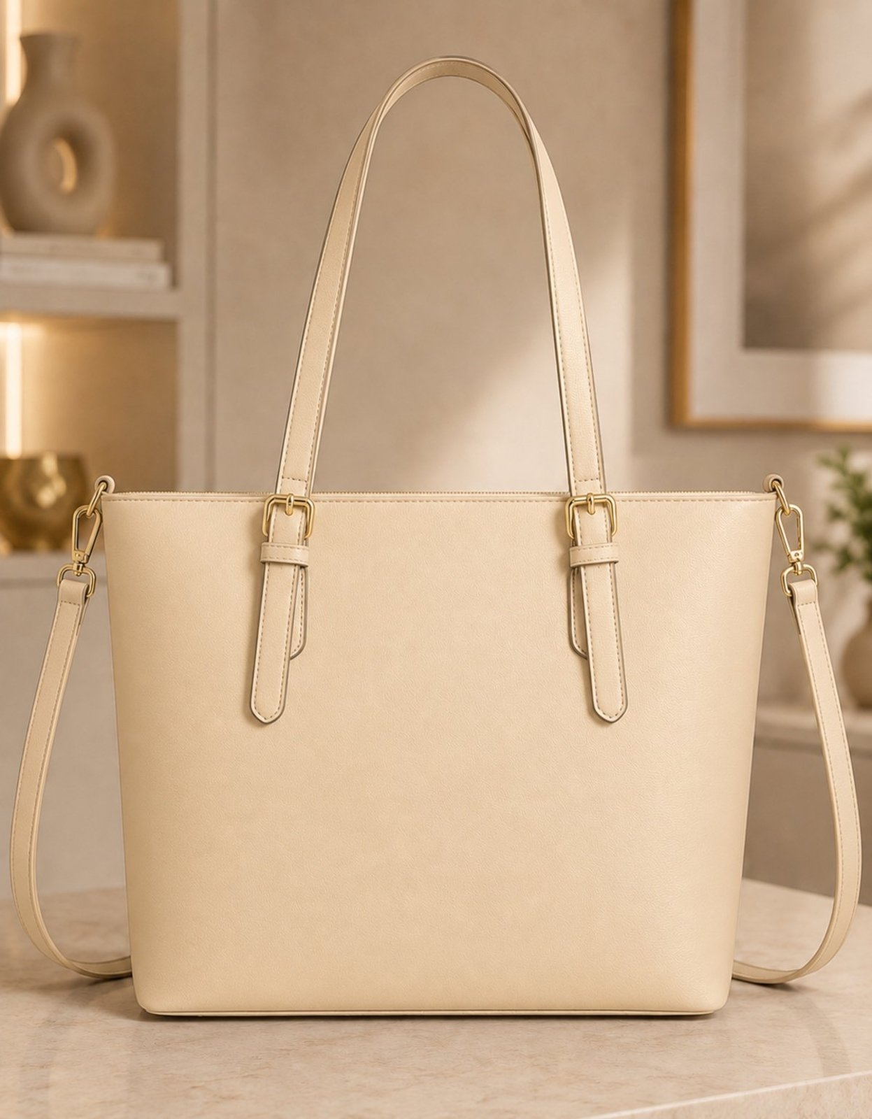 Bolsa Feminina Sacola Grande Com Alça Transversal Casual Trabalho Faculdade