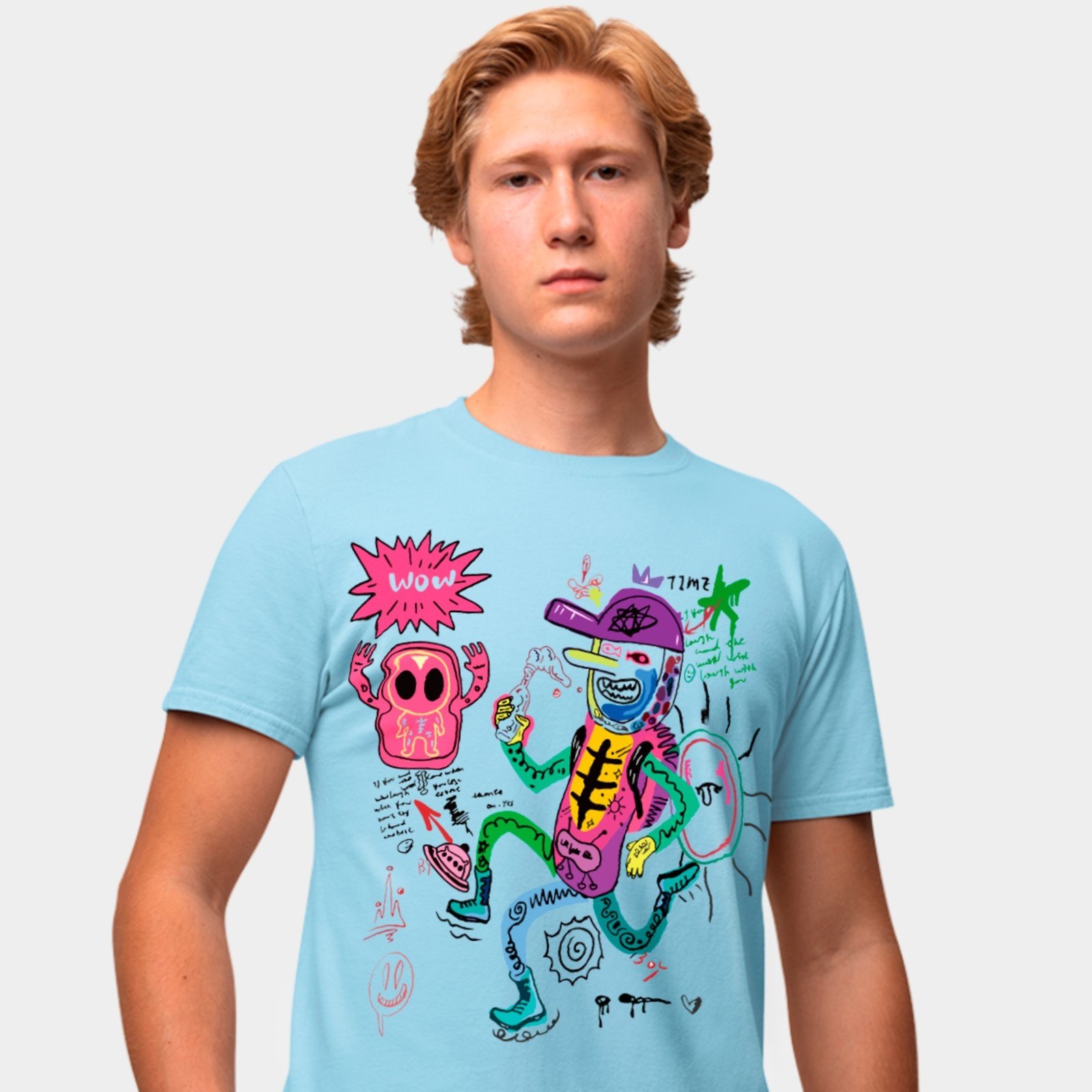 Camisa Camiseta Genuine Grit Masculina Estampada Algodão 30.1 Crazy Man – M – Azul