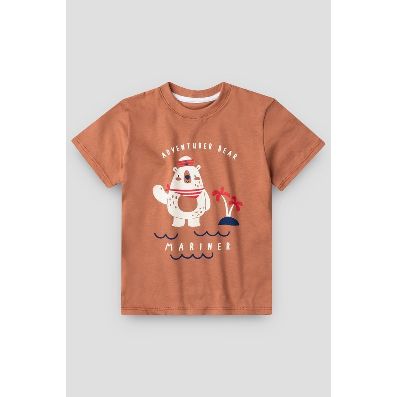 Infantil - Camiseta do Papai Marrom Urso Marinheiro