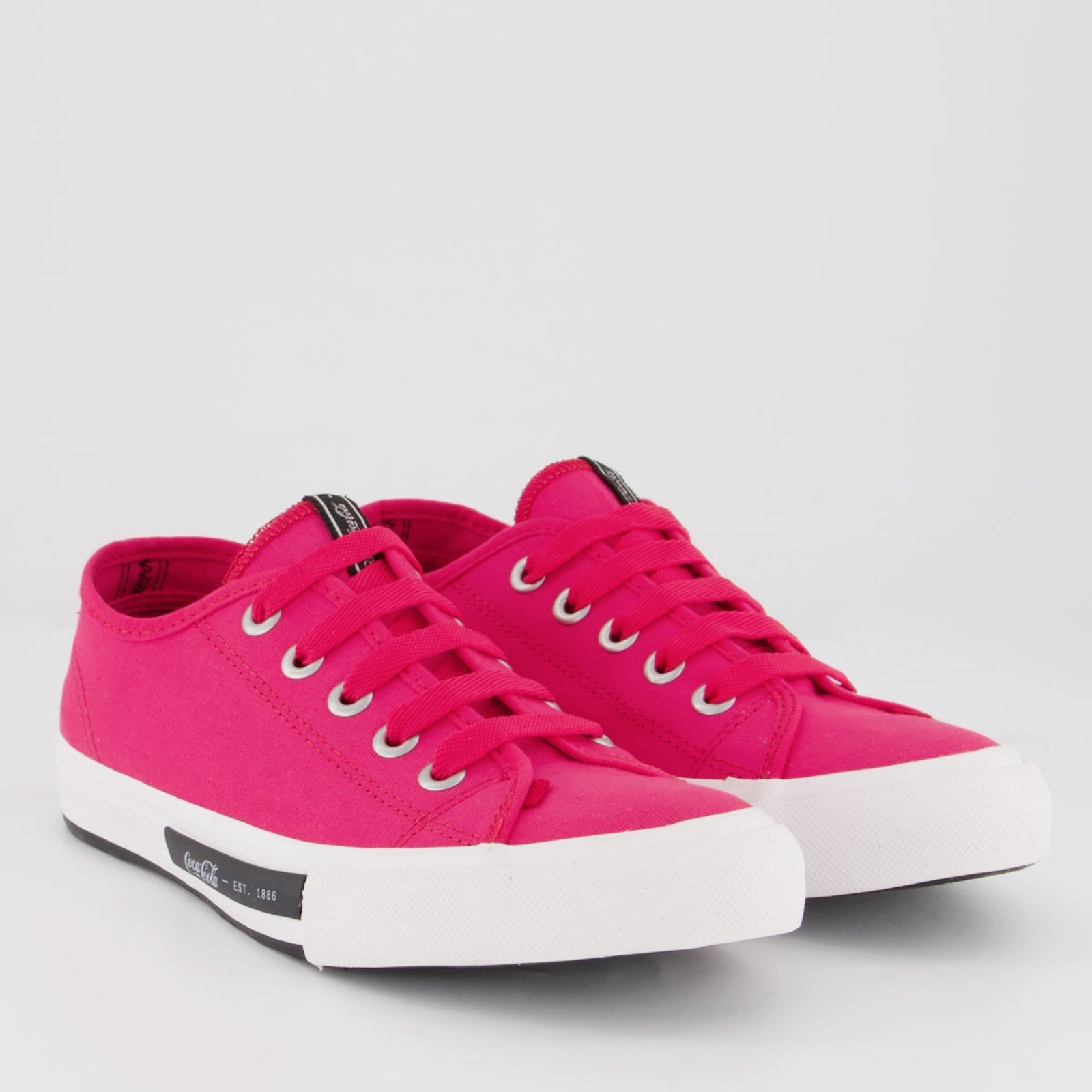 Vista 3 Tênis Coca Cola Daytona Feminino e Branco Coca-Cola rosa Coca-Cola rosa