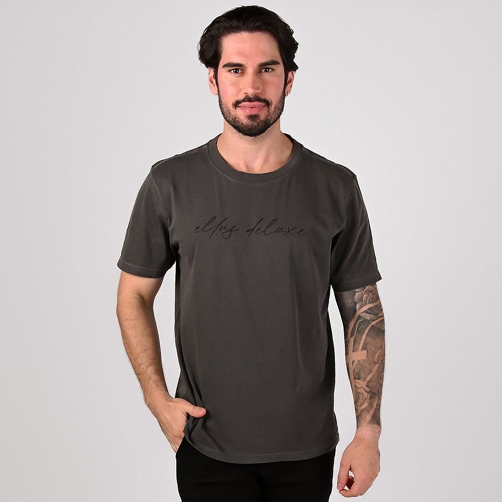 Camiseta Algodão Ellus Regular Chumbo