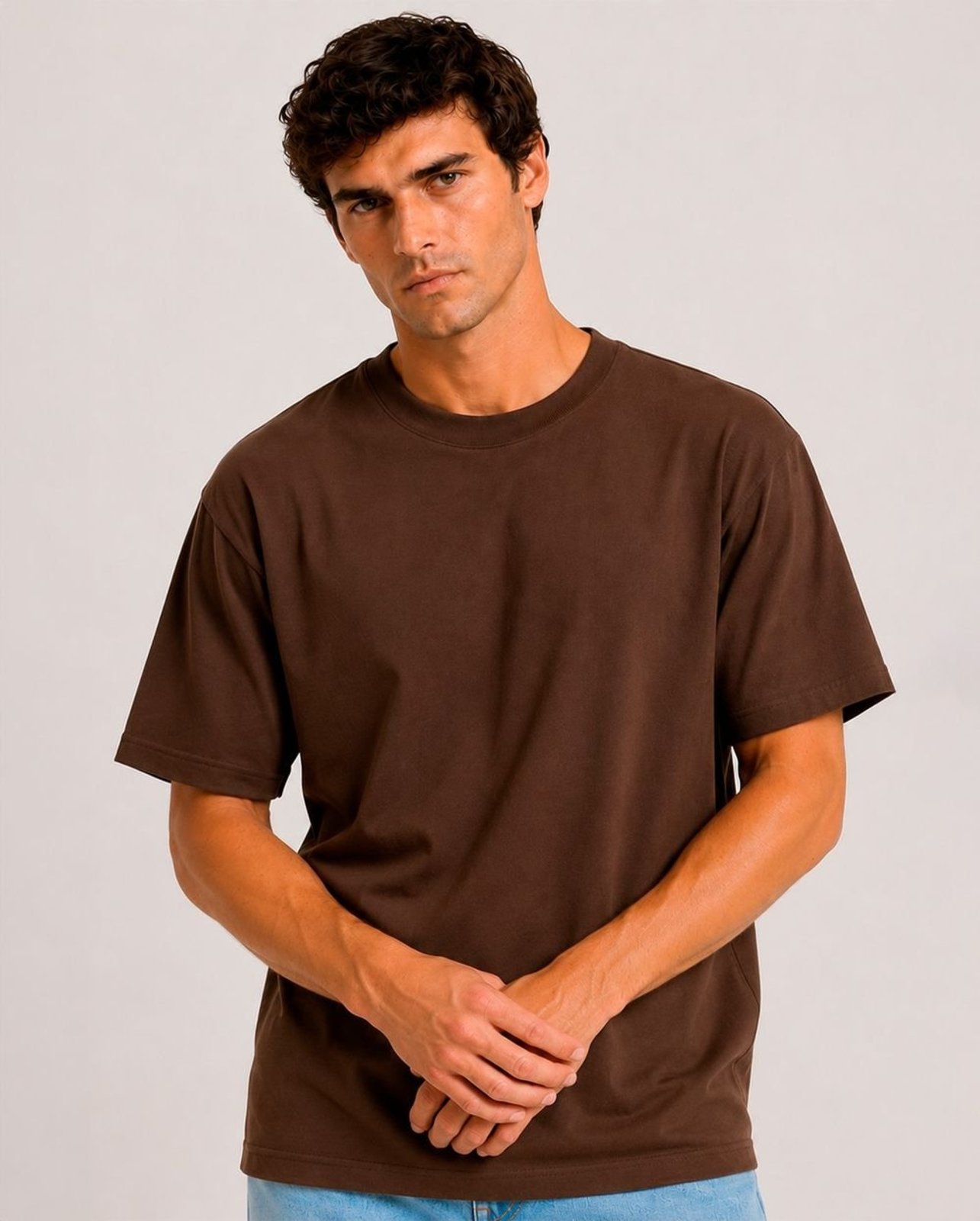 Camiseta Masculina Oversize Marrom Consciência