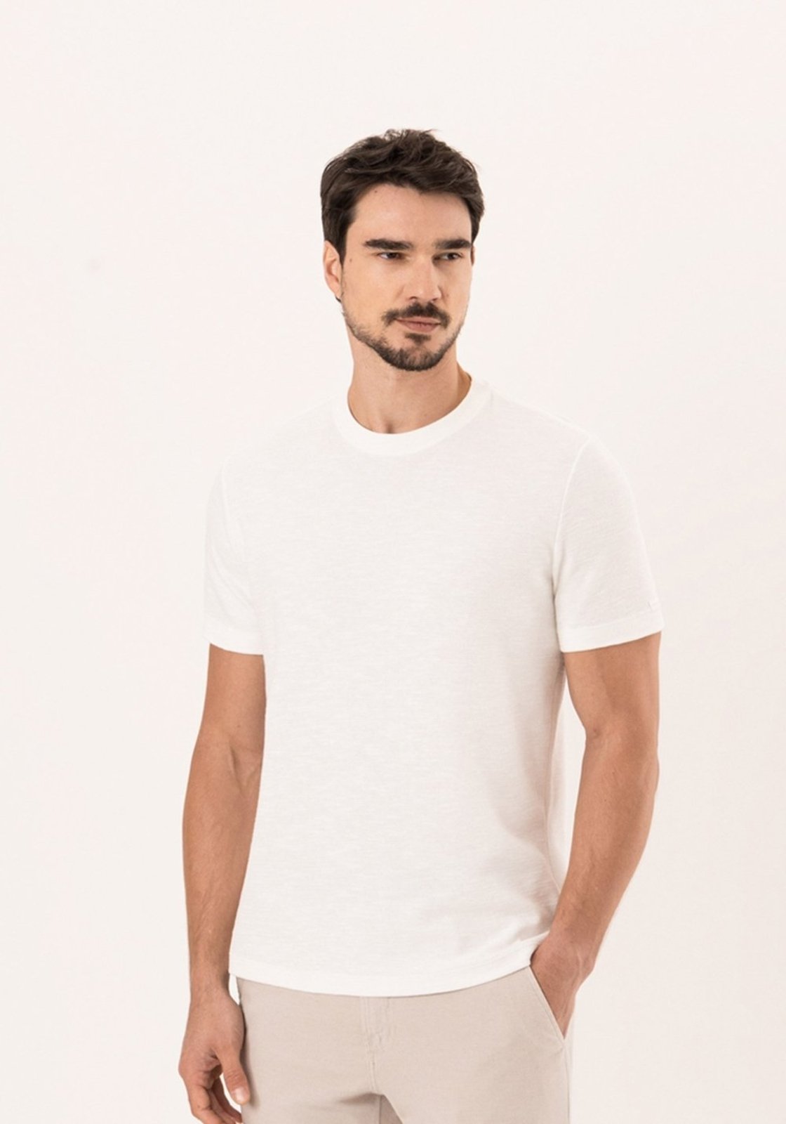 Camiseta De Mangas Curtas Em Malha Tricô