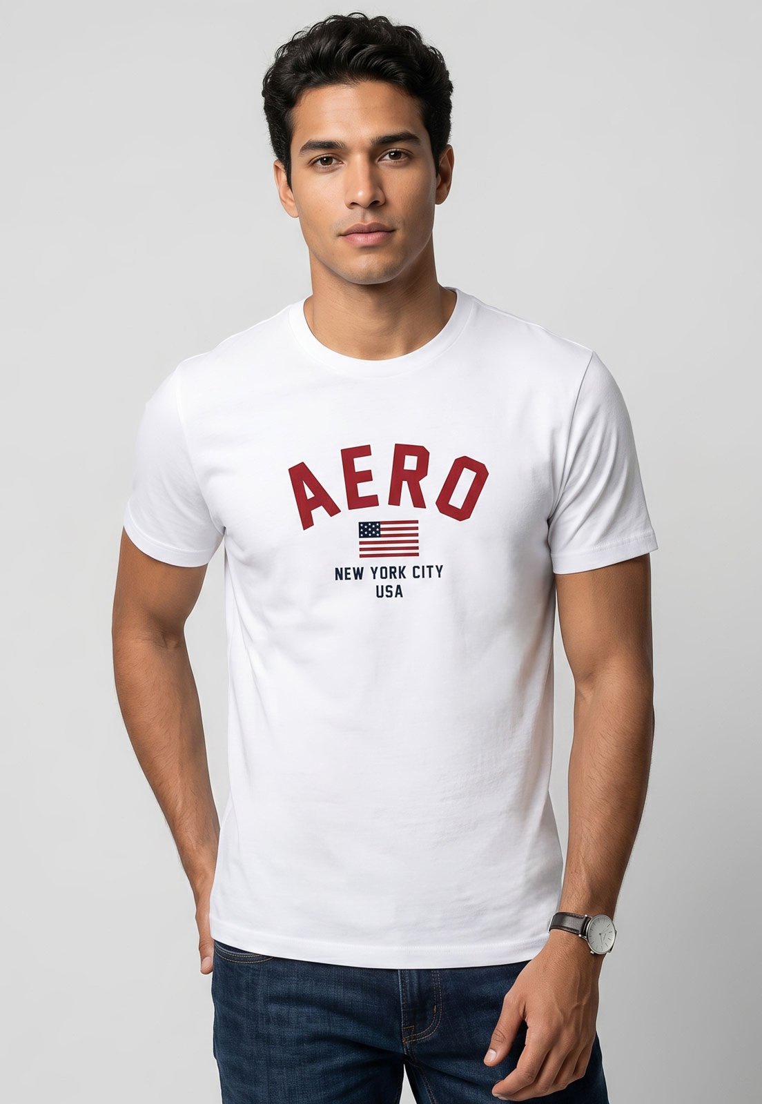 Camiseta Masculina Aeropostale Estampa Frontal Branca
