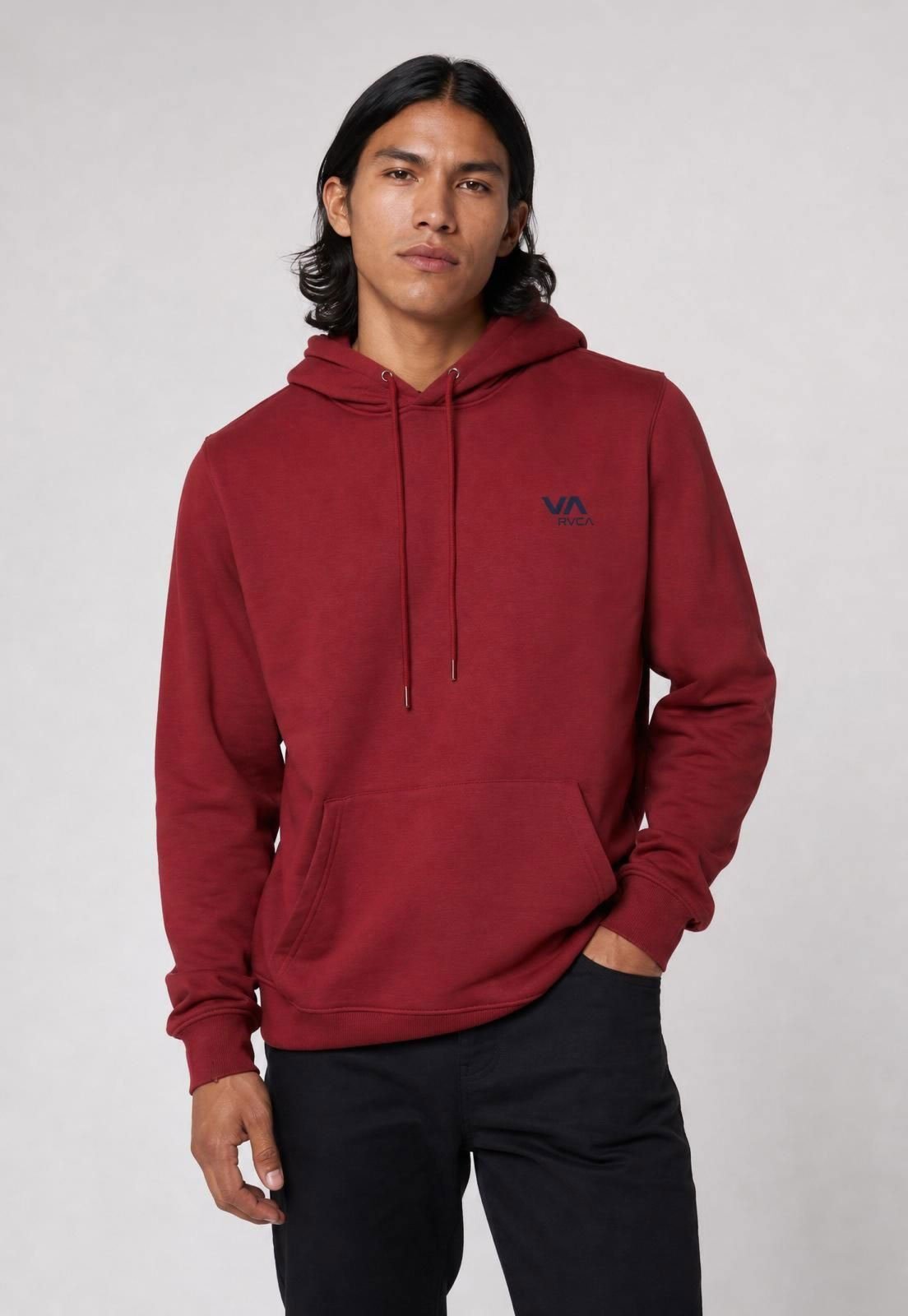 Blusa de Moletom Masculina RVCA Capuz Vermelha