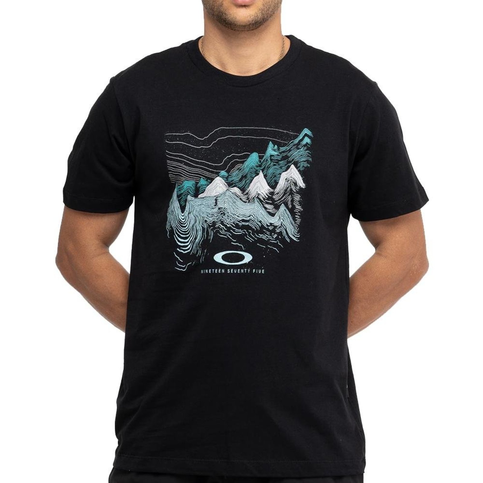 Camiseta Oakley Outline Muontains SS WT26 Masculina Blackout