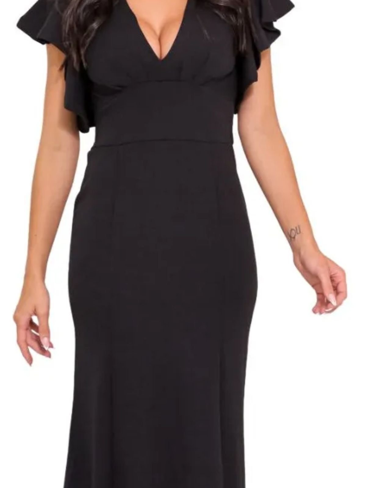 Vestido Summer body Feminino Longo Manga Sino Evase Decotado Festa